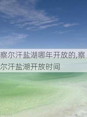 察尔汗盐湖哪年开放的,察尔汗盐湖开放时间