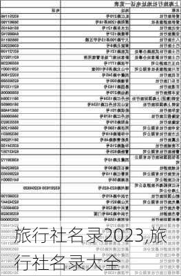 旅行社名录2023,旅行社名录大全