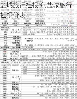 盐城旅行社报价,盐城旅行社报价表