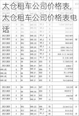 太仓租车公司价格表,太仓租车公司价格表电话