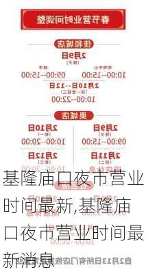 基隆庙口夜市营业时间最新,基隆庙口夜市营业时间最新消息