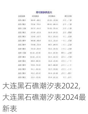 大连黑石礁潮汐表2022,大连黑石礁潮汐表2024最新表