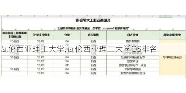 瓦伦西亚理工大学,瓦伦西亚理工大学QS排名