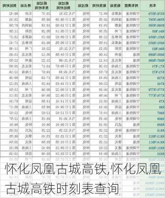 怀化凤凰古城高铁,怀化凤凰古城高铁时刻表查询