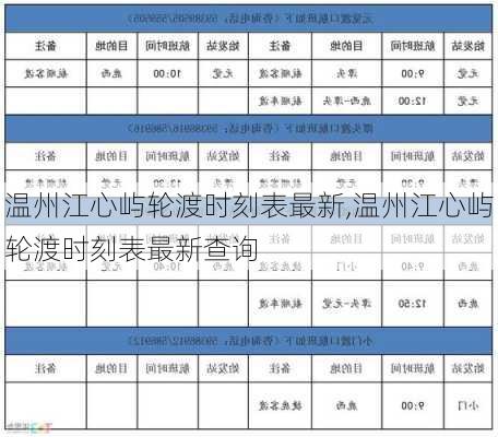 温州江心屿轮渡时刻表最新,温州江心屿轮渡时刻表最新查询