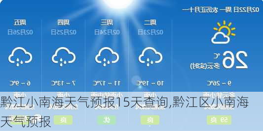 黔江小南海天气预报15天查询,黔江区小南海天气预报