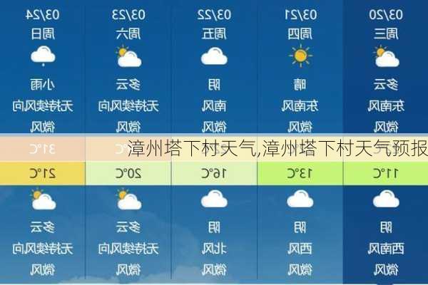 漳州塔下村天气,漳州塔下村天气预报