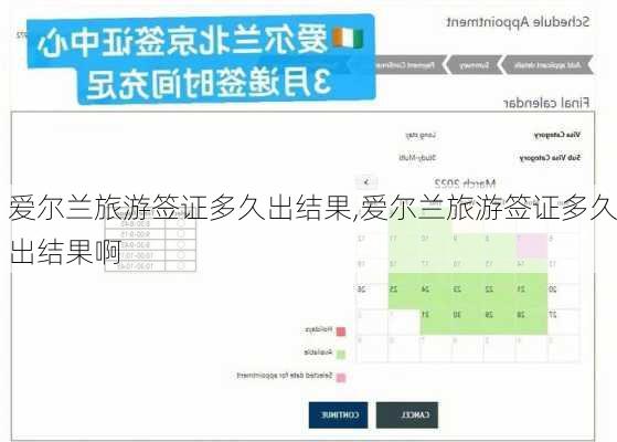 爱尔兰旅游签证多久出结果,爱尔兰旅游签证多久出结果啊