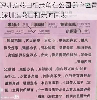 深圳莲花山相亲角在公园哪个位置,深圳莲花山相亲时间表