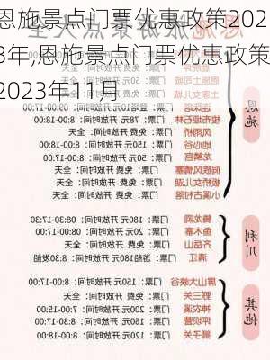 恩施景点门票优惠政策2023年,恩施景点门票优惠政策2023年11月