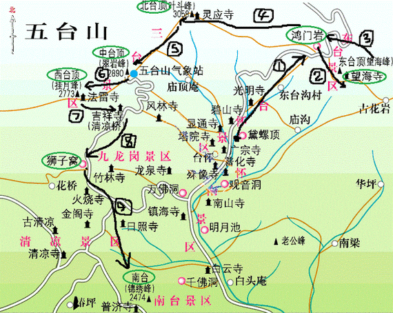 五台山旅游线路图推荐,五台山旅游线路图推荐自驾游