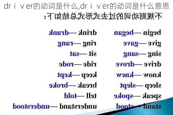 drⅰⅴer的动词是什么,drⅰⅴer的动词是什么意思