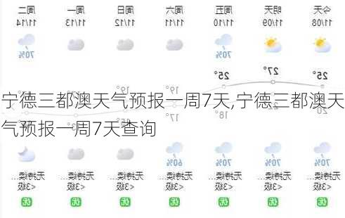 宁德三都澳天气预报一周7天,宁德三都澳天气预报一周7天查询