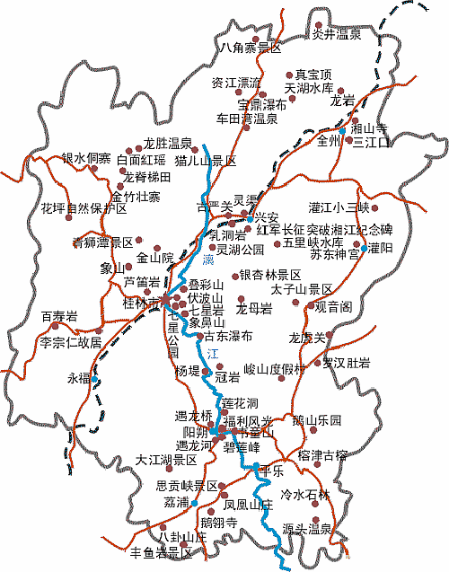 广西桂林旅游景点地图,广西桂林旅游景点地图高清