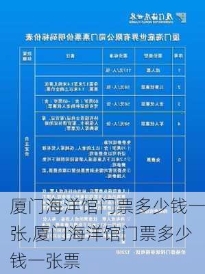 厦门海洋馆门票多少钱一张,厦门海洋馆门票多少钱一张票