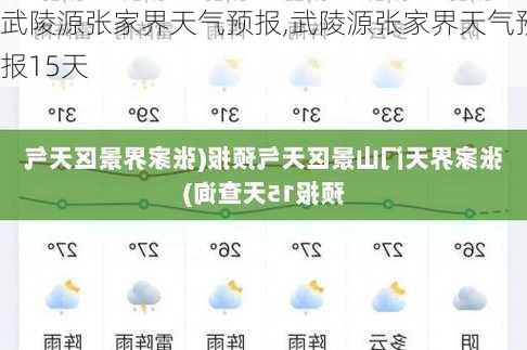 武陵源张家界天气预报,武陵源张家界天气预报15天