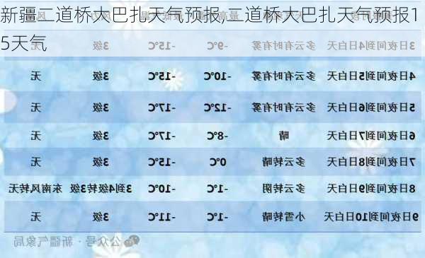 新疆二道桥大巴扎天气预报,二道桥大巴扎天气预报15天气