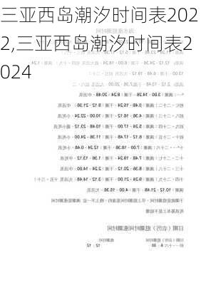 三亚西岛潮汐时间表2022,三亚西岛潮汐时间表2024