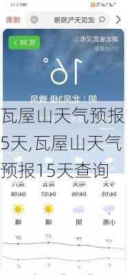 瓦屋山天气预报15天,瓦屋山天气预报15天查询