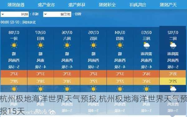 杭州极地海洋世界天气预报,杭州极地海洋世界天气预报15天