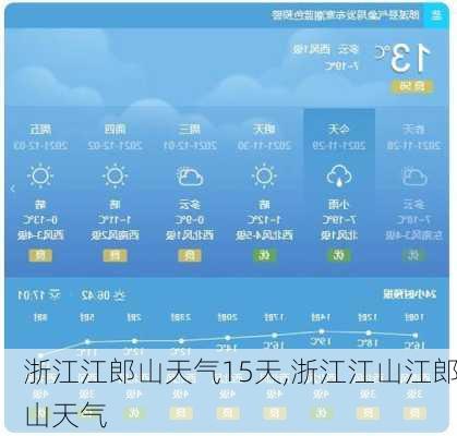 浙江江郎山天气15天,浙江江山江郎山天气