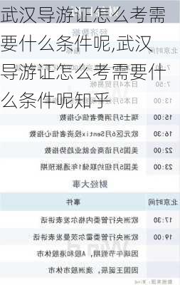 武汉导游证怎么考需要什么条件呢,武汉导游证怎么考需要什么条件呢知乎