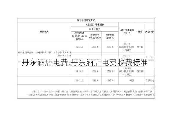 丹东酒店电费,丹东酒店电费收费标准