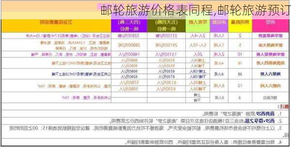 邮轮旅游价格表同程,邮轮旅游预订