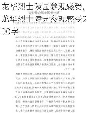 龙华烈士陵园参观感受,龙华烈士陵园参观感受200字