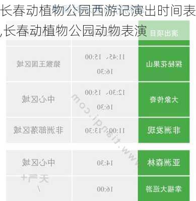 长春动植物公园西游记演出时间表,长春动植物公园动物表演