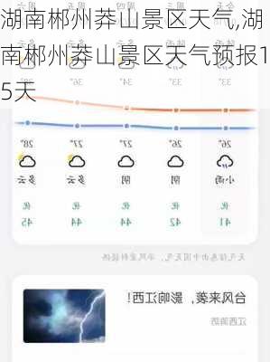 湖南郴州莽山景区天气,湖南郴州莽山景区天气预报15天