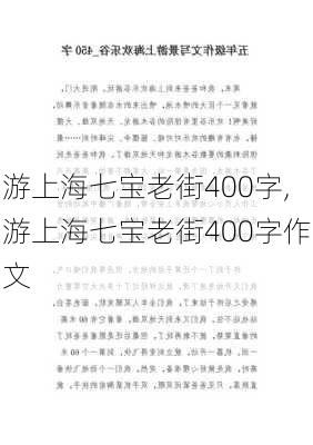 游上海七宝老街400字,游上海七宝老街400字作文