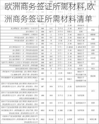 欧洲商务签证所需材料,欧洲商务签证所需材料清单