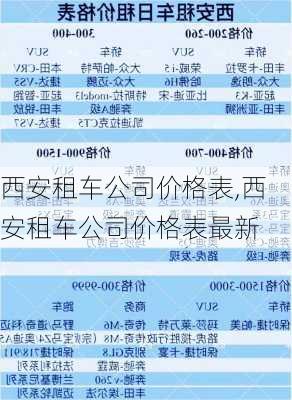 西安租车公司价格表,西安租车公司价格表最新