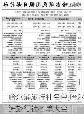 哈尔滨旅行社名单,哈尔滨旅行社名单大全