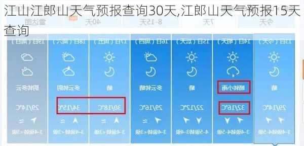 江山江郎山天气预报查询30天,江郎山天气预报15天查询