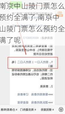 南京中山陵门票怎么预约全满了,南京中山陵门票怎么预约全满了呢