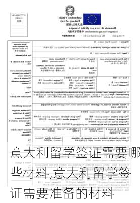 意大利留学签证需要哪些材料,意大利留学签证需要准备的材料