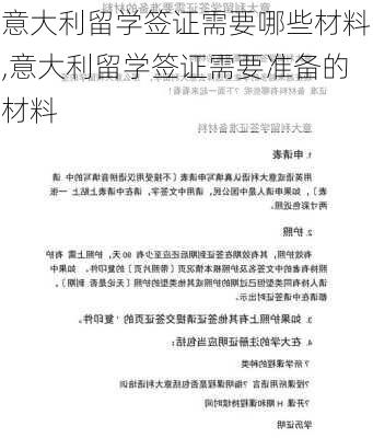 意大利留学签证需要哪些材料,意大利留学签证需要准备的材料