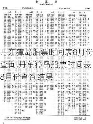 丹东獐岛船票时间表8月份查询,丹东獐岛船票时间表8月份查询结果