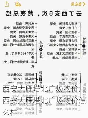 西安大雁塔北广场物价,西安大雁塔北广场物价怎么样