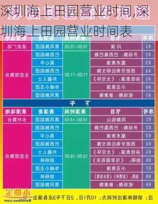 深圳海上田园营业时间,深圳海上田园营业时间表