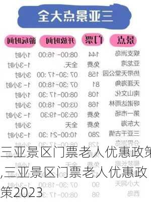 三亚景区门票老人优惠政策,三亚景区门票老人优惠政策2023