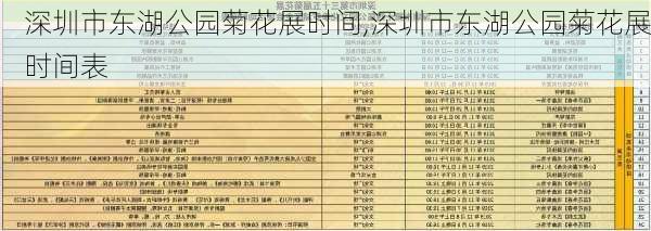 深圳市东湖公园菊花展时间,深圳市东湖公园菊花展时间表