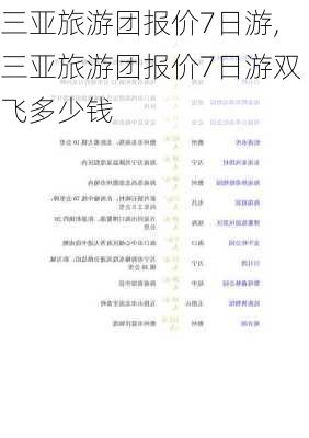 三亚旅游团报价7日游,三亚旅游团报价7日游双飞多少钱