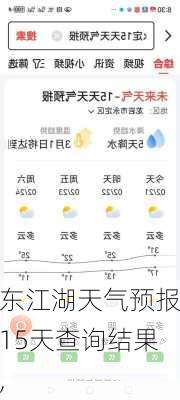 东江湖天气预报15天查询结果,