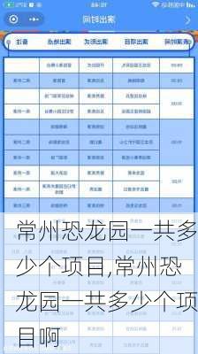 常州恐龙园一共多少个项目,常州恐龙园一共多少个项目啊