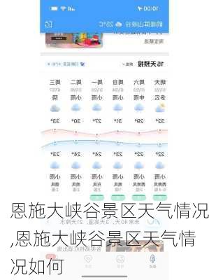 恩施大峡谷景区天气情况,恩施大峡谷景区天气情况如何