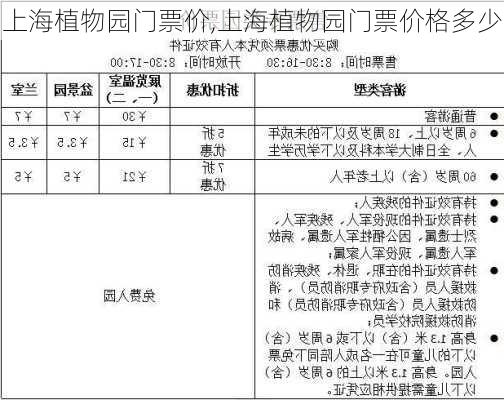 上海植物园门票价,上海植物园门票价格多少