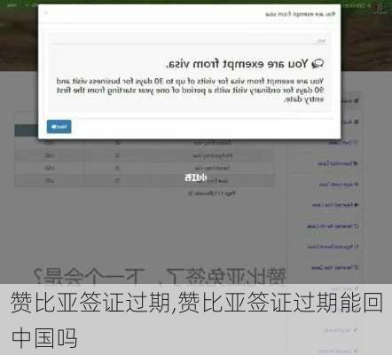 赞比亚签证过期,赞比亚签证过期能回中国吗